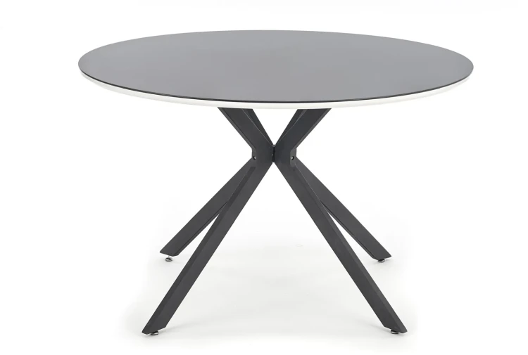 Stół okrągły Avelar 120cm szklany blat czarny