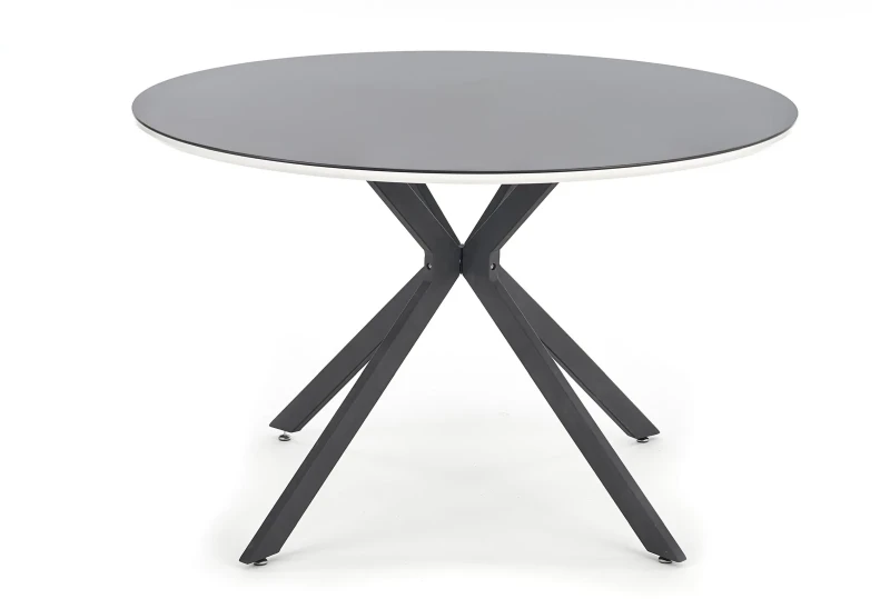 Stół okrągły Avelar 120cm szklany blat czarny