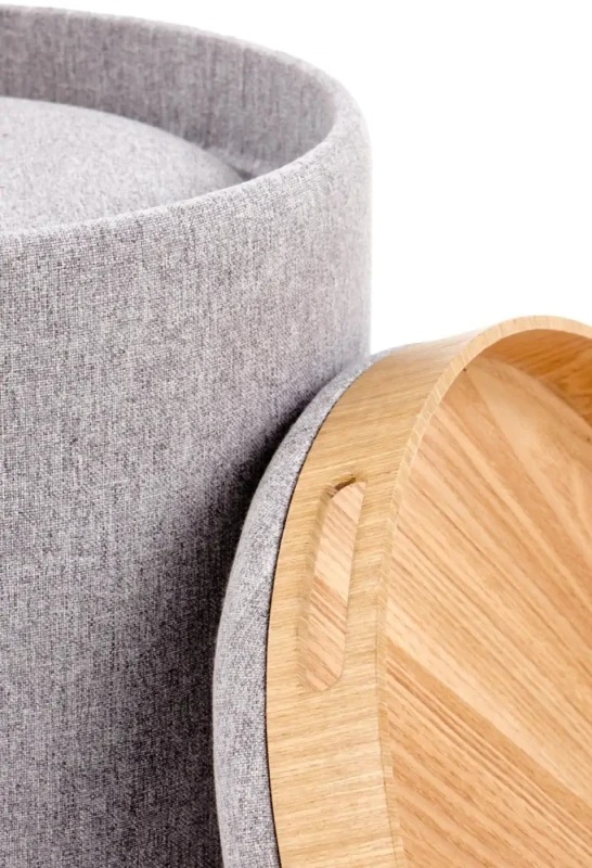 Zestaw 2 puf Aviko z funkcją pojemnika do salonu popielaty