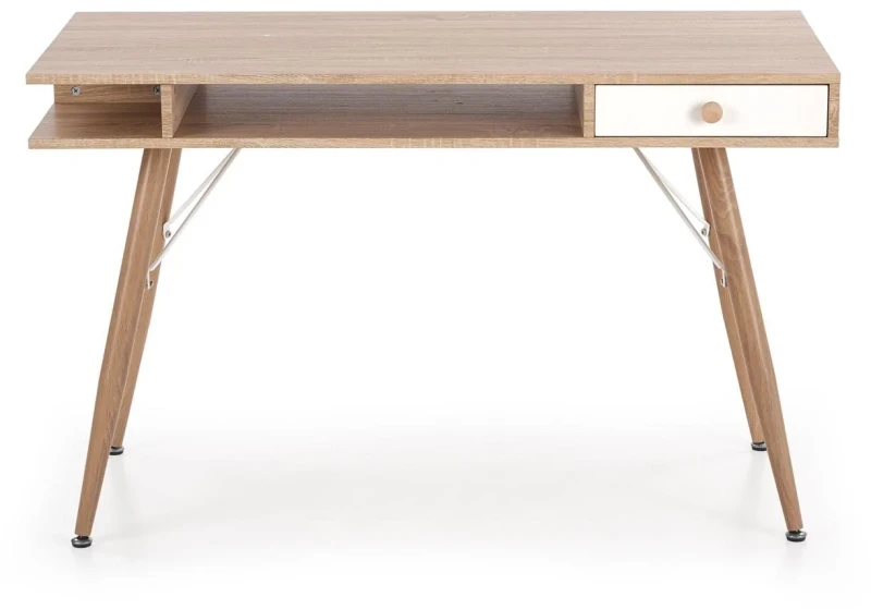 Biurko B34 z szufladą biały/dąb sonoma