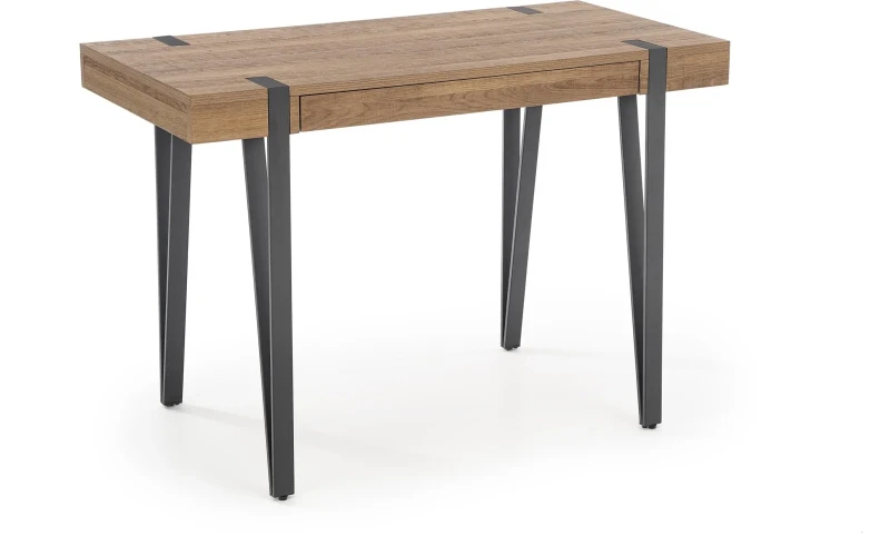 Biurko B39 z wysuwaną półką czarny / orzech miodowy