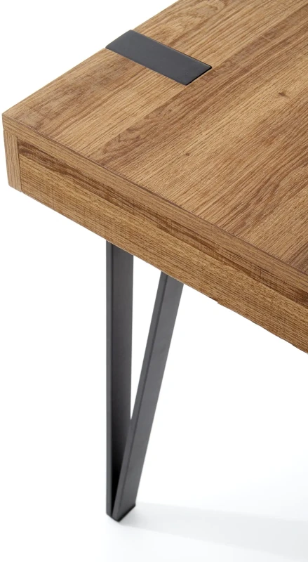 Biurko B39 z wysuwaną półką czarny / orzech miodowy