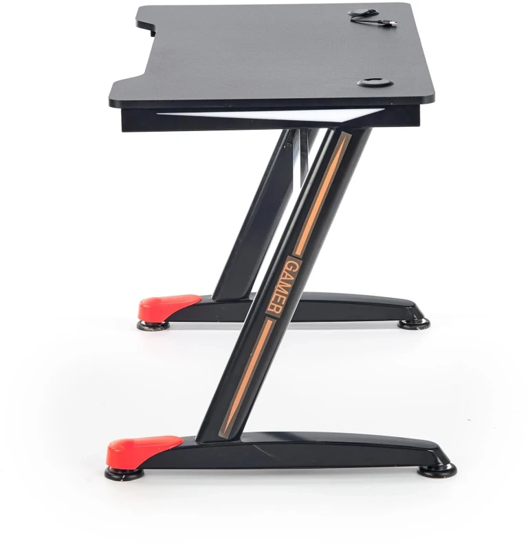 Biurko gamingowe B40 z oświetleniem LED czarny / czerwony