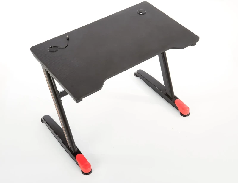 Biurko gamingowe B40 z oświetleniem LED czarny / czerwony