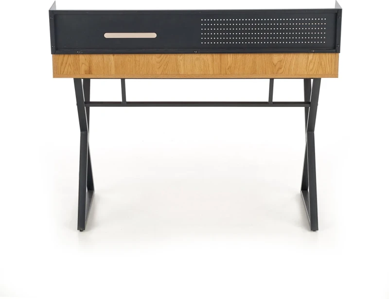 Biurko B43 z szufladą dąb złoty / czarny