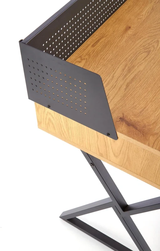 Biurko B43 z szufladą dąb złoty / czarny