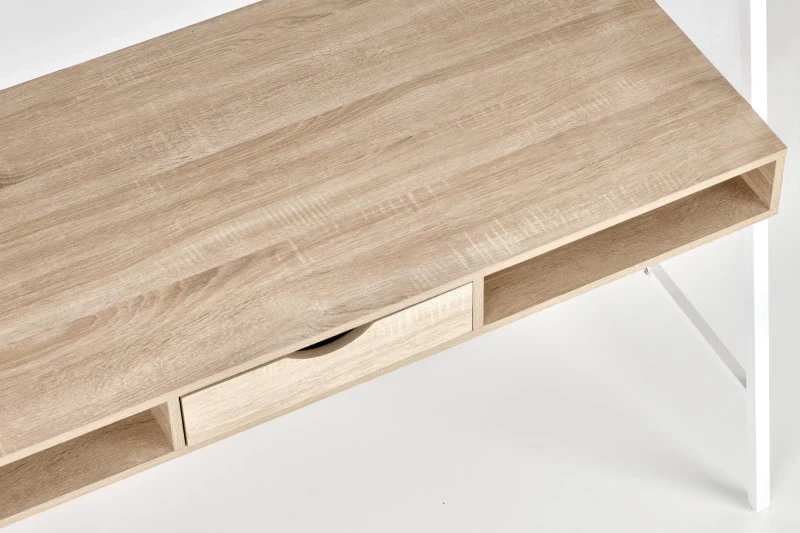 Biurko dwustanowiskowe B48 z szufladą dąb sonoma / biały