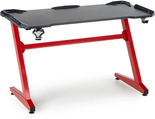 Biurko gamingowe B49 z oświetleniem LED czarny/czerwony