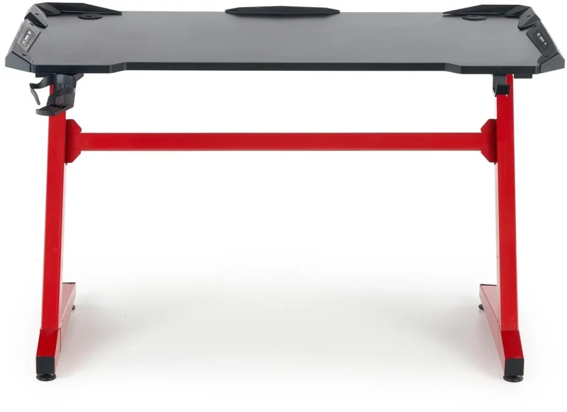 Biurko gamingowe B49 z oświetleniem LED czarny/czerwony