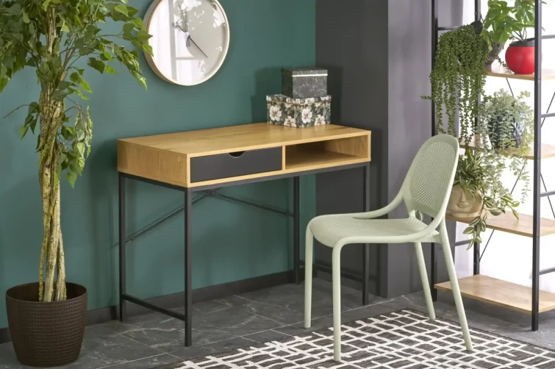 Biurko B50 z szufladą naturalny/czarny