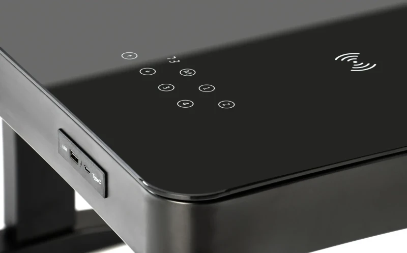 Biurko B52 z funkcją regulacji wysokości i ekranem dotykowym czarny