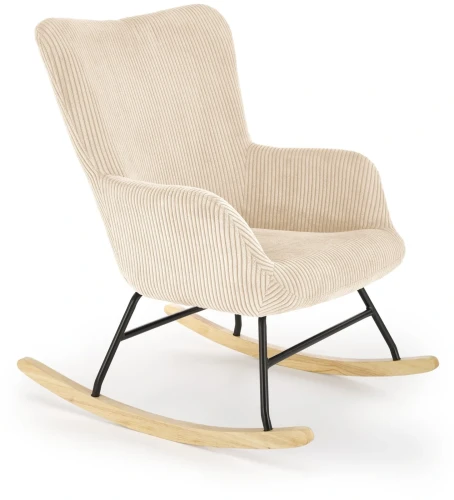Fotel wypoczynkowy Belmiro z funkcją kołyski do salonu kremowy