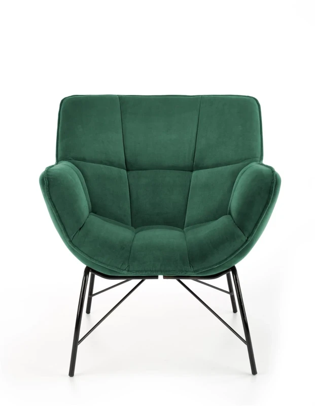 Fotel wypoczynkowy Belton do salonu ciemny zielony