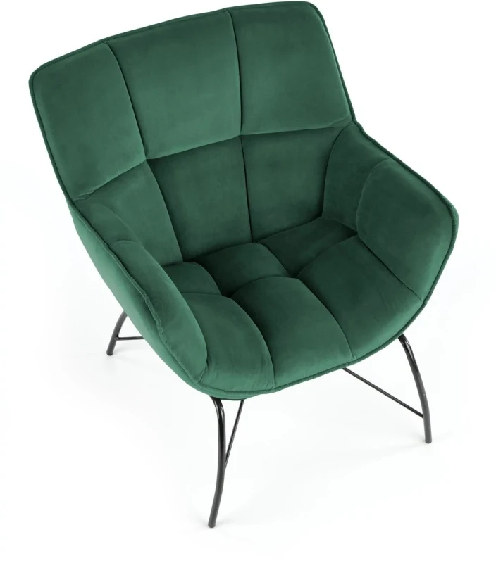 Fotel wypoczynkowy Belton do salonu ciemny zielony