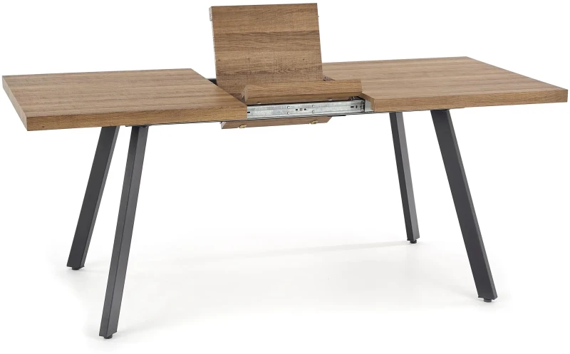 Stół rozkładany Berlin 140-180 cm blat orzechowy/czarny