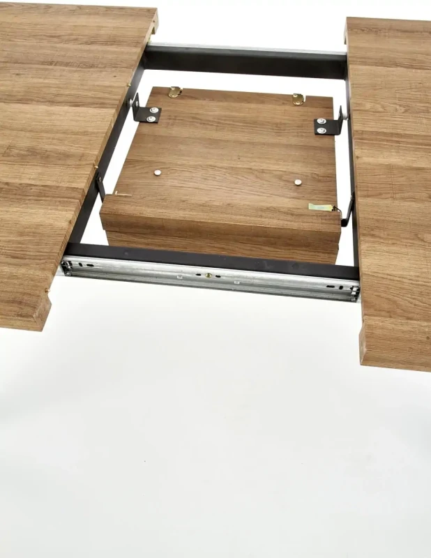 Stół rozkładany Berlin 140-180 cm blat orzechowy/czarny