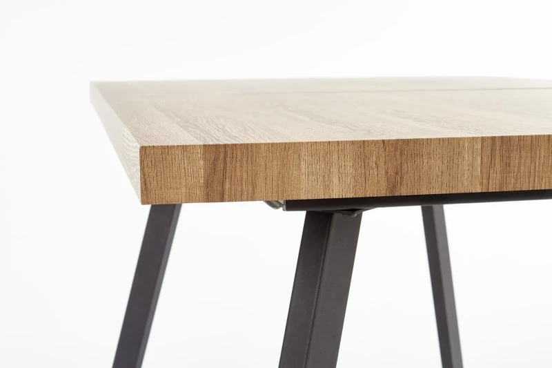 Stół rozkładany Berlin 140-180 cm blat orzechowy/czarny