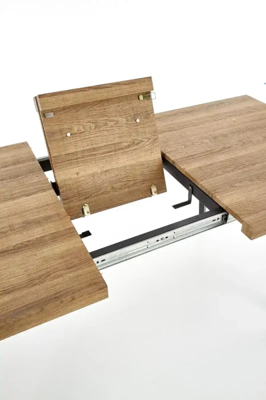 Stół rozkładany Berlin 140-180 cm blat orzechowy/czarny