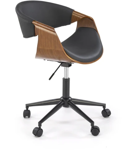 Fotel obrotowy Bilbo do biura czarny / orzechowy