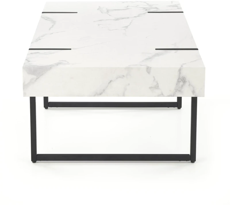 Ława Blanca do salonu biały marmur/czarny