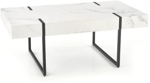 Ława Blanca do salonu biały marmur/czarny