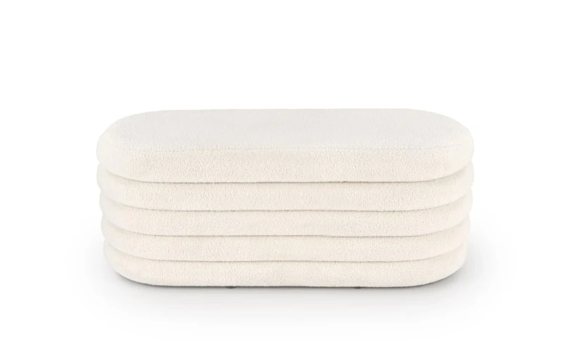 Ławka tapicerowana Bliss 105 cm z pojemnikiem kremowa