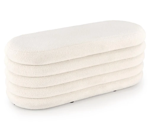 Ławka tapicerowana Bliss 105 cm z pojemnikiem kremowa