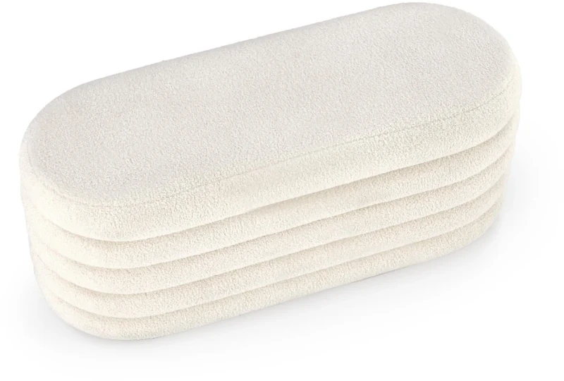 Ławka tapicerowana Bliss 105 cm z pojemnikiem kremowa