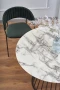 Stół okrągły Brodway 110 cm blat biały marmur/czarny