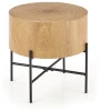 Ława okrągła Brooklyn-S 45 cm do salonu dąb naturalny/czarny