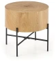 Ława okrągła Brooklyn-S 45 cm do salonu dąb naturalny/czarny