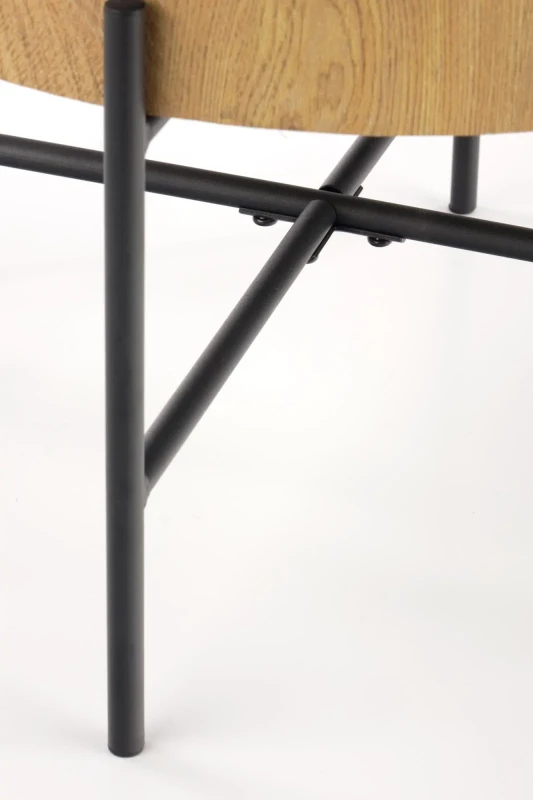 Ława okrągła Brooklyn-S 45 cm do salonu dąb naturalny/czarny