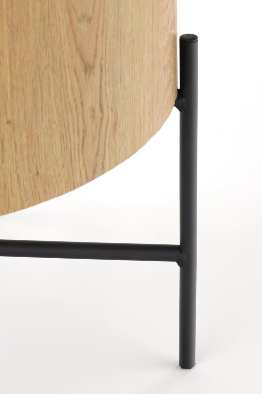 Ława okrągła Brooklyn-S 45 cm do salonu dąb naturalny/czarny