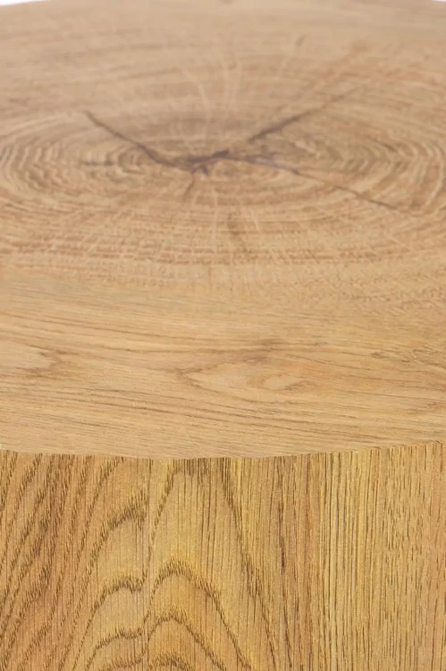 Ława okrągła Brooklyn-S 45 cm do salonu dąb naturalny/czarny