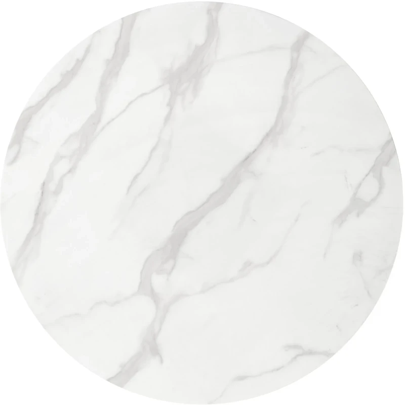 Stół okrągły Casemiro 90 cm blat biały marmur/złoty