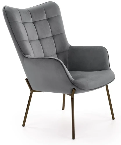 Fotel wypoczynkowy Castel do salonu popiel/czarny