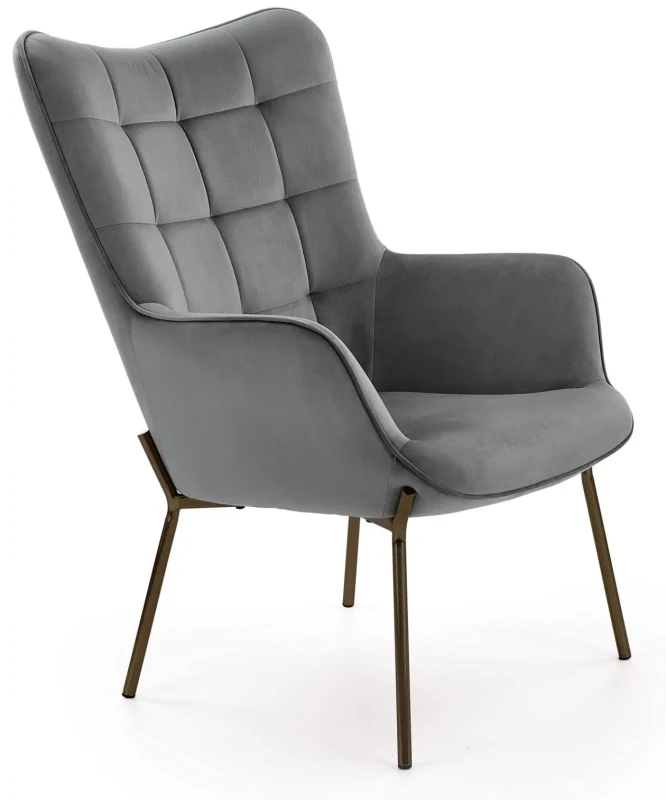 Fotel wypoczynkowy Castel do salonu popiel/czarny