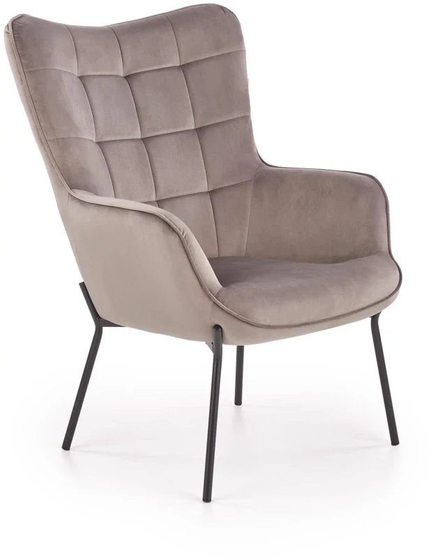 Fotel wypoczynkowy Castel do salonu popiel/czarny