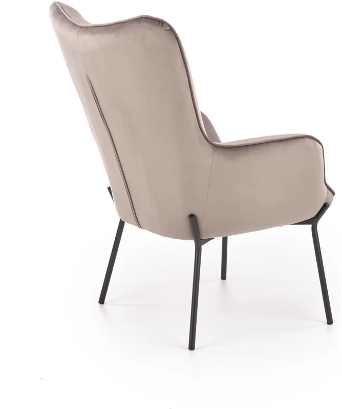 Fotel wypoczynkowy Castel do salonu popiel/czarny