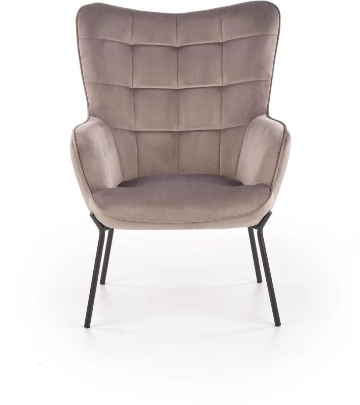 Fotel wypoczynkowy Castel do salonu popiel/czarny