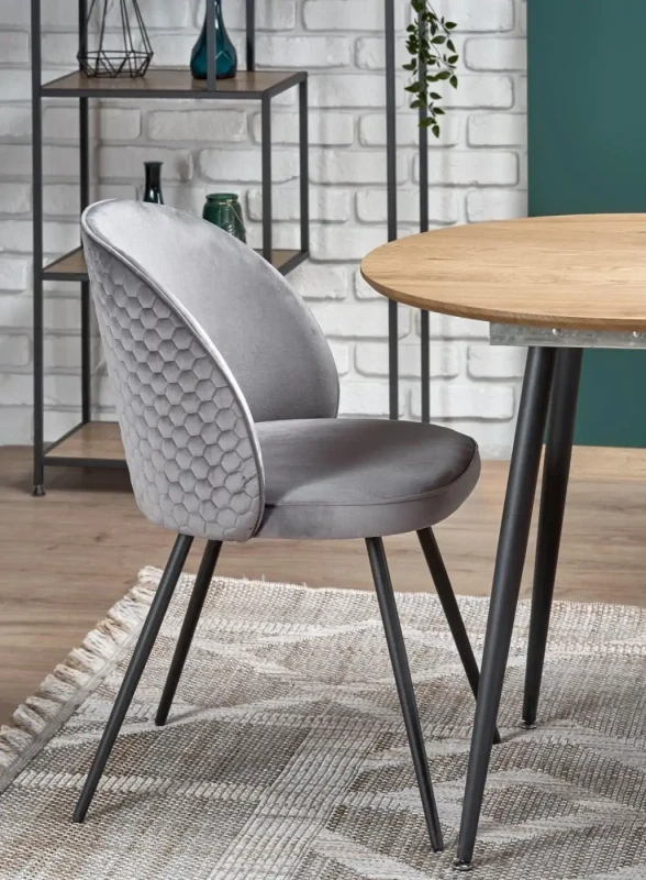 tół rozkładany Colorado 120-160 cm owalny dąb złoty / czarny