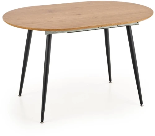 Stół rozkładany Colorado 120-160 cm owalny dąb złoty / czarny