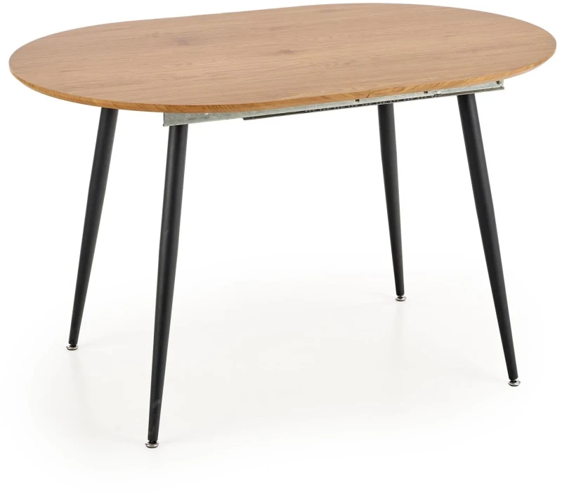 tół rozkładany Colorado 120-160 cm owalny dąb złoty / czarny