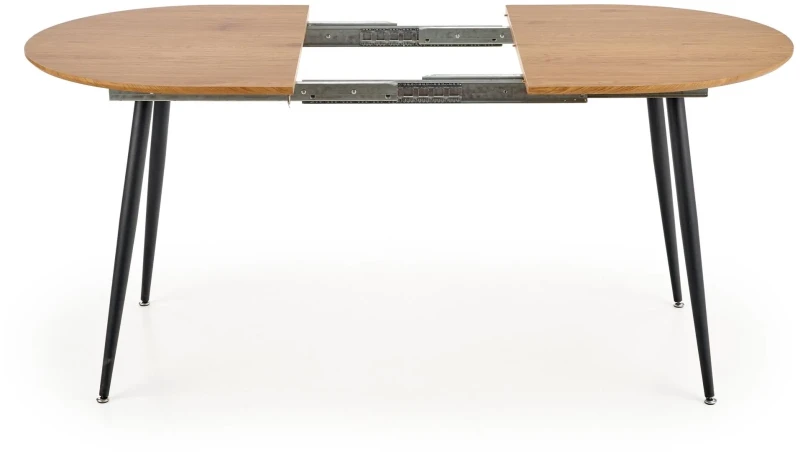 tół rozkładany Colorado 120-160 cm owalny dąb złoty / czarny