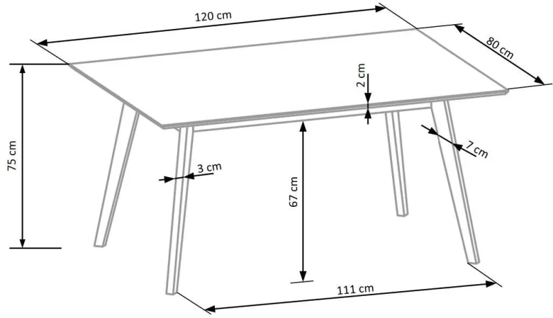 Zestaw Cordoba stół + 4 krzesła jasny dąb/mokate
