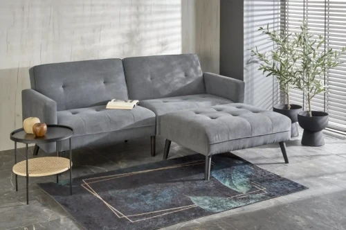 Sofa rozkładana Cornelius z funkcją narożnika popielaty