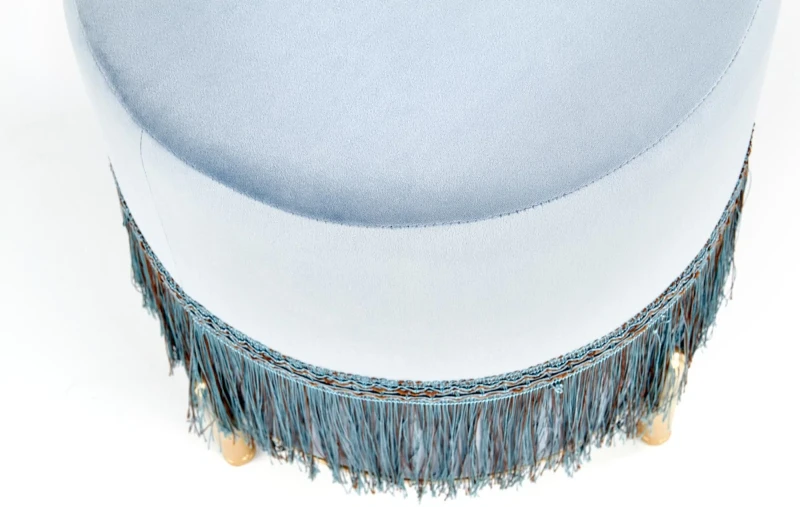 Pufa Cosby 39 cm do salonu jasny niebieski/złoty