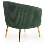 Fotel wypoczynkowy Crown nowoczesny do salonu ciemny zielony / złoty