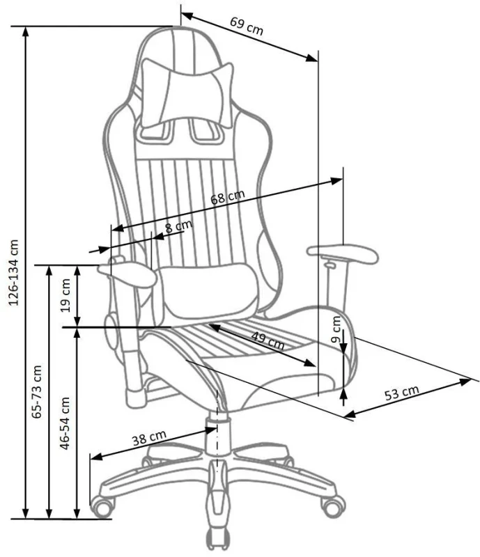 Fotel gamingowy Defender z regulacją podłokietników czarny/czerwony