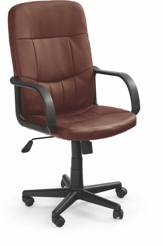 Fotel gabinetowy Denzel obrotowy do biura ciemny brąz